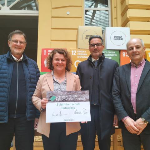 Georg Leimstädtner (Dachverband), Rosmarie Pamer, Arno Kompatscher und Wolfgang Obwexer (Dachverband)