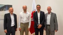 Il presidente della Giunta provinciale, Arno Kompatscher, insieme con Wolfgang Obwexer, Armin Reinstadler e Roland Schroffenegger,