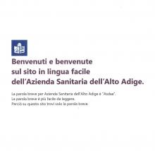 Prima pagina del sito in lingua facile