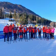 La squadra degli atleti nordici della Lebenshilfe, insieme con gli allenatori e gli accompagnatori.