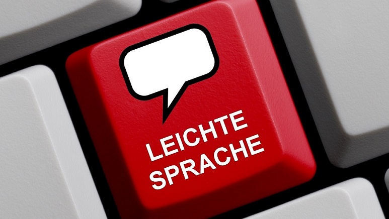 Tastatur mit den Wörtern "Leichte Sprache"