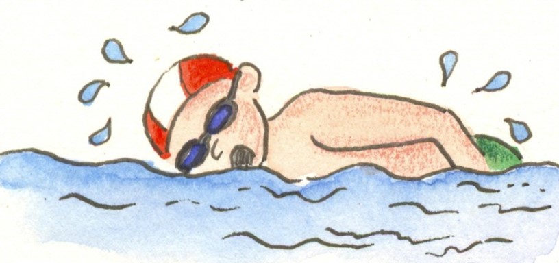 Zeichnung eines Schwimmers