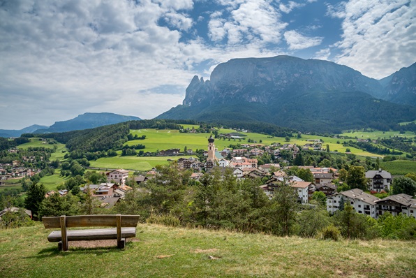 Das Dorf Völs von oben. 